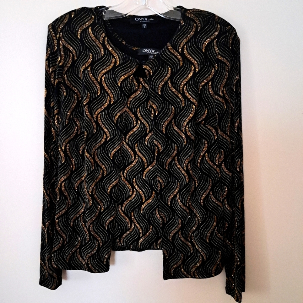 Onyx Nite Black and Gold Women's Twin Set (2 Pieces)